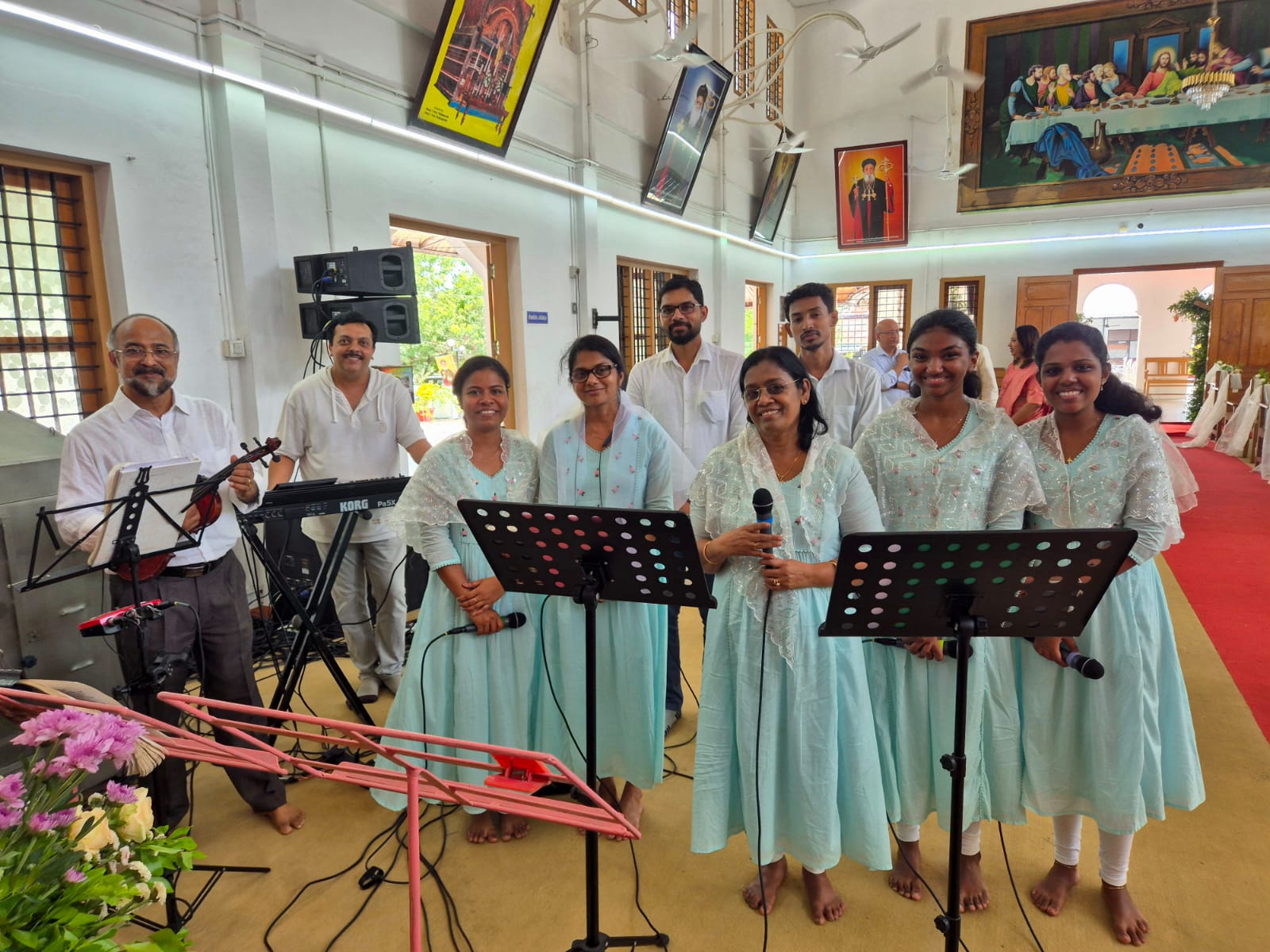 Church choir performing together
